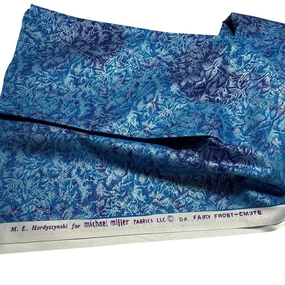 Quilt Fabric FAIRY FROST blue pearlized CM-376 1‎ yd x 44" Michael Miller OOP